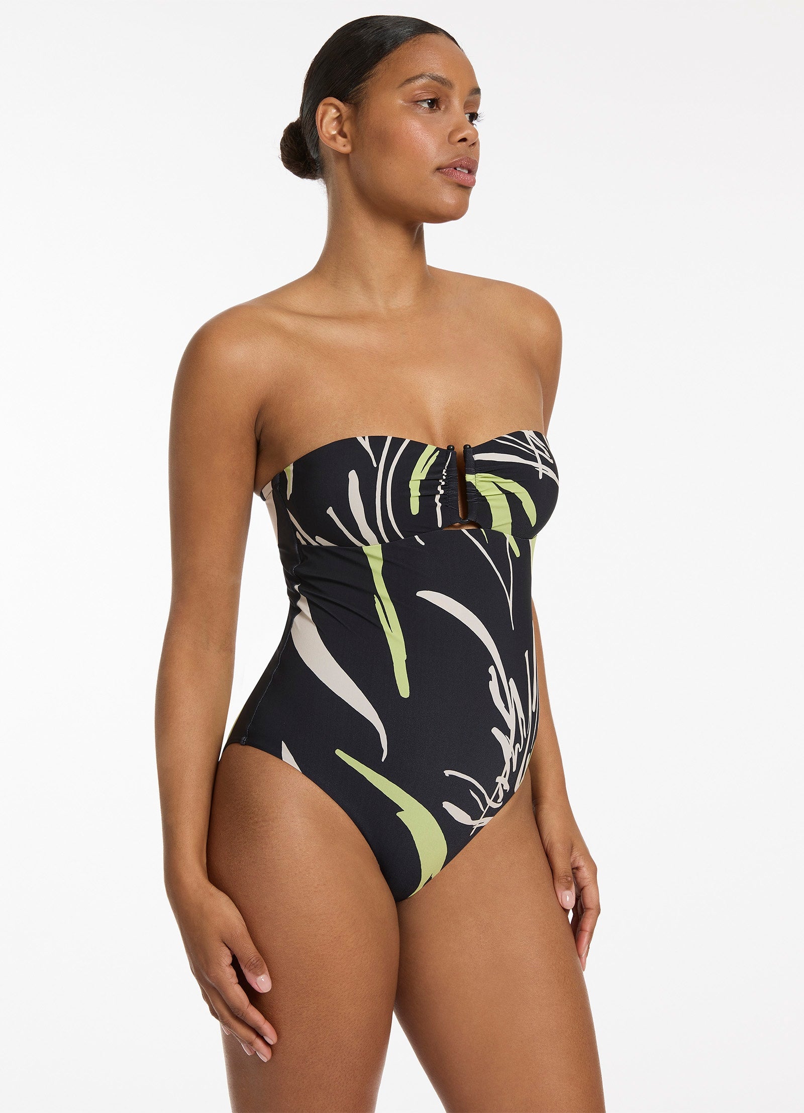 Catalina Moulded Bandeau One Piece Black Seafolly US