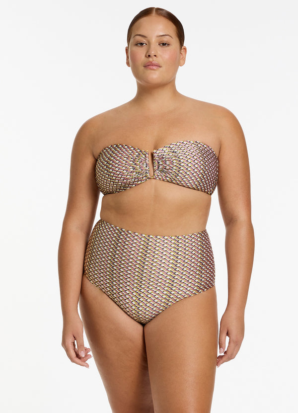 Infinity High Waist Bikini Bottom - Kelp