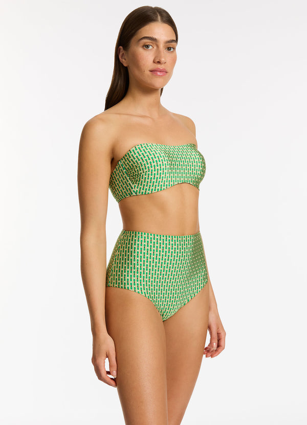 Mattala Geo High Waist Bikini Bottom - Flora