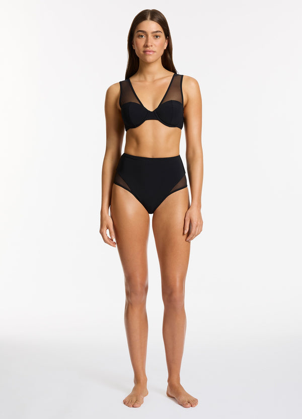 Jetset Lure High Waist Bikini Bottom - Black