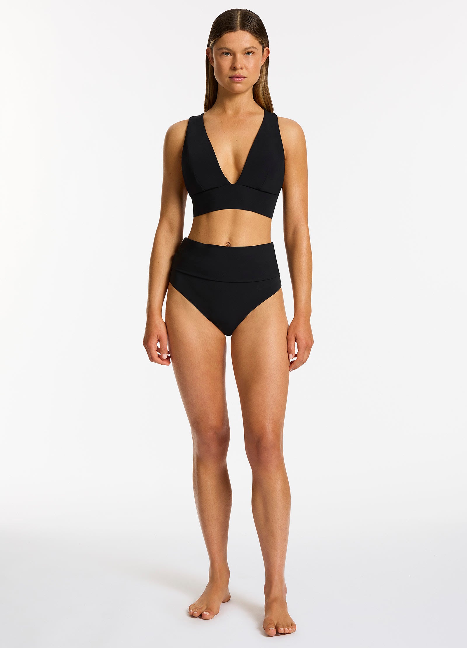 Black high waisted swimsuit online