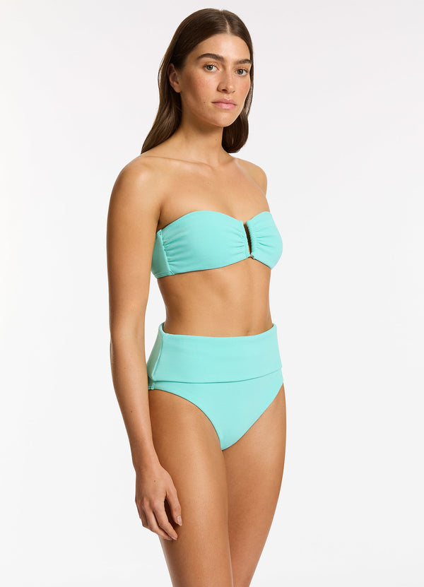 Isla Rib Fold Down High Waisted Bikini Bottom - Dolce