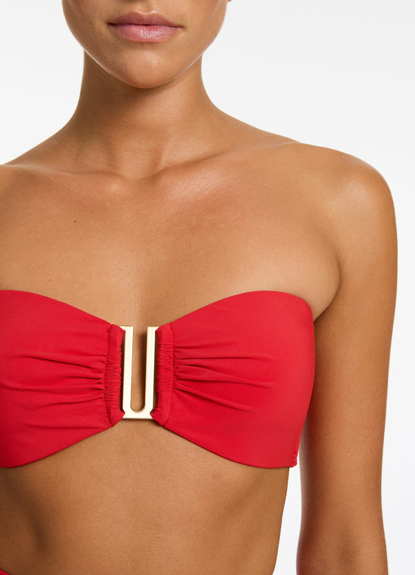 Jetset Bandeau Bikini Top - Rosso