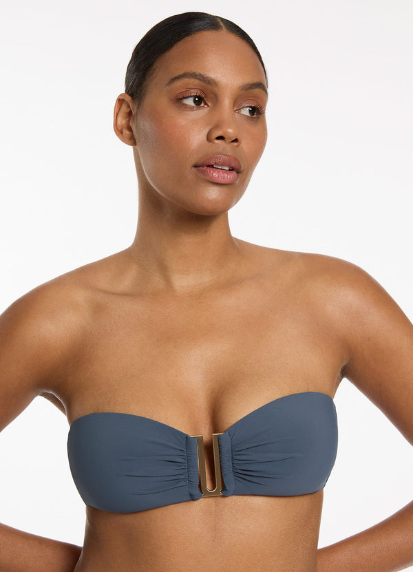 Jetset Bandeau Bikini Top - Steel Blue