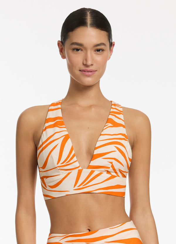 Fine Lines Soft Triangle Bikini Top - Papaya – Seafolly US