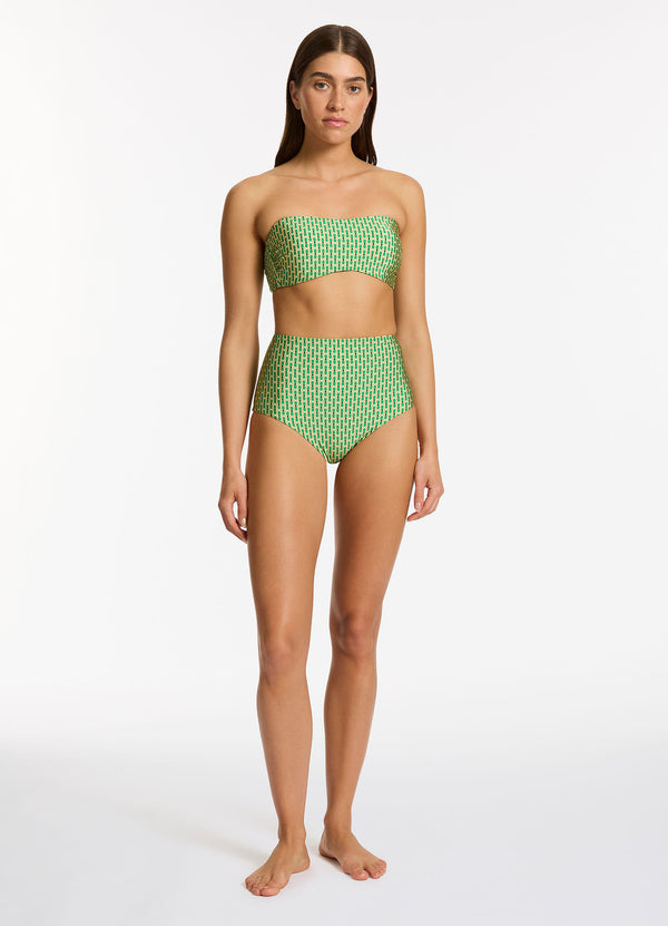 Mattala Geo Moulded Bandeau Bikini Top - Flora