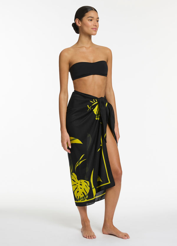 Shadow Palm Sarong - Black