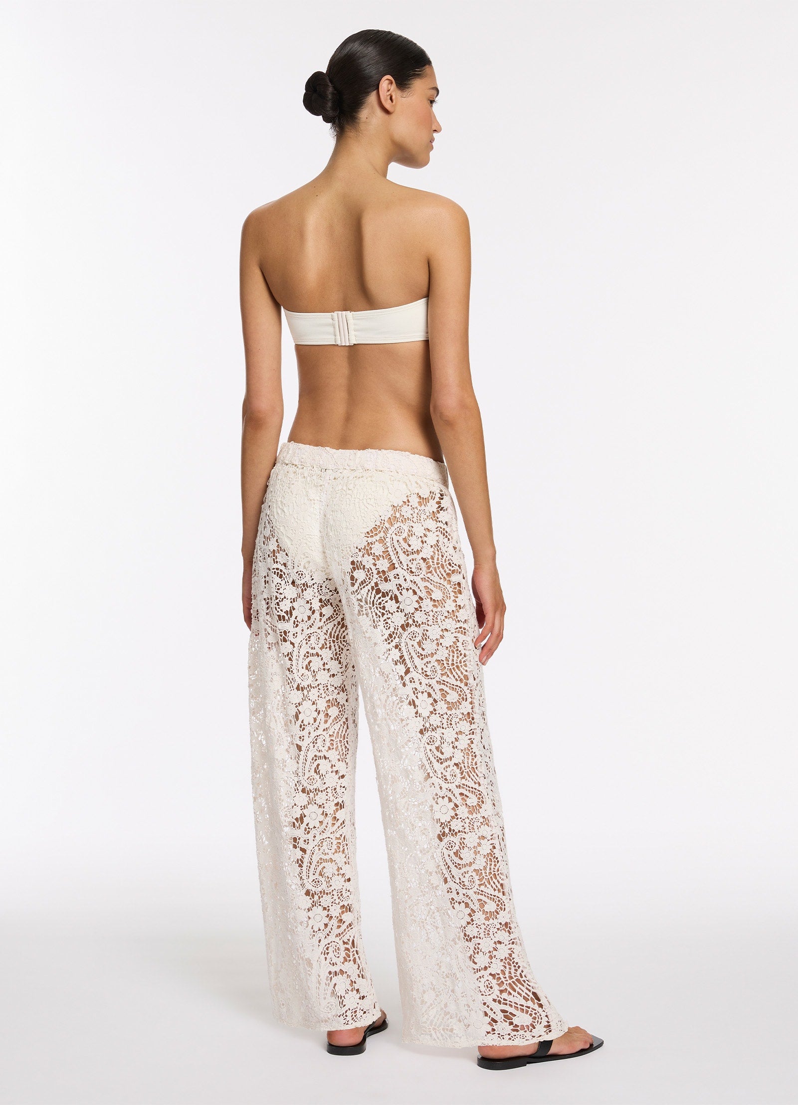 Lace wide leg pants hotsell