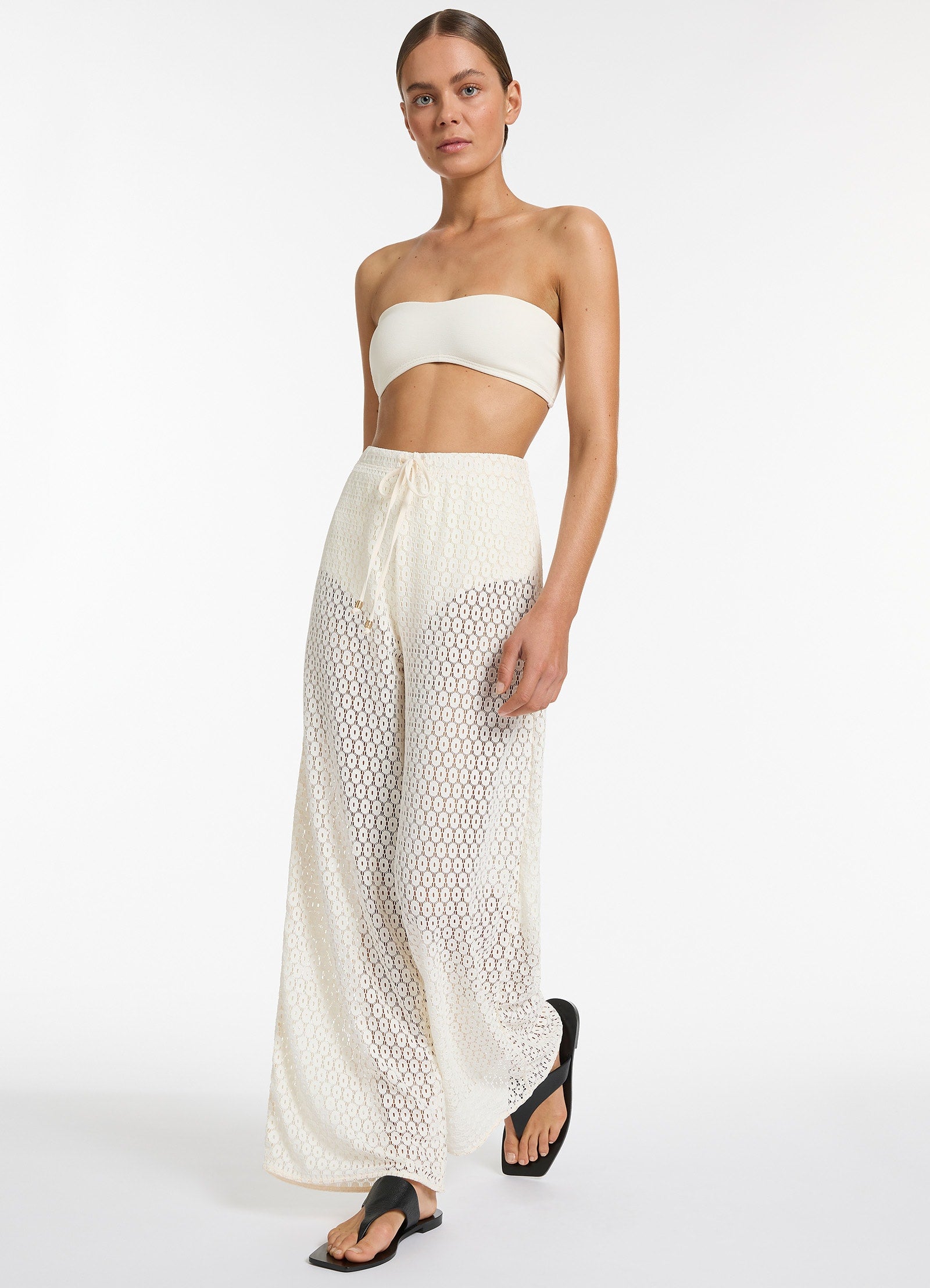 Jetset Stretch Lace Pant - Cream – Seafolly US
