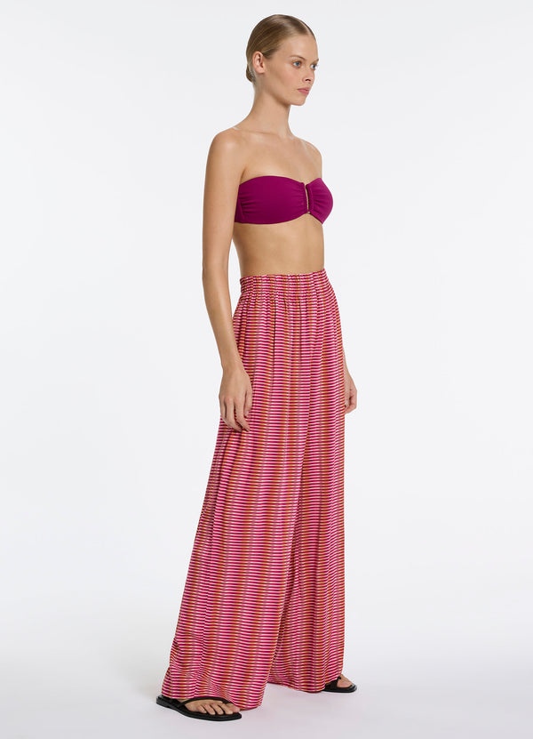 Alessia Geo Wide Leg Pant - Peony