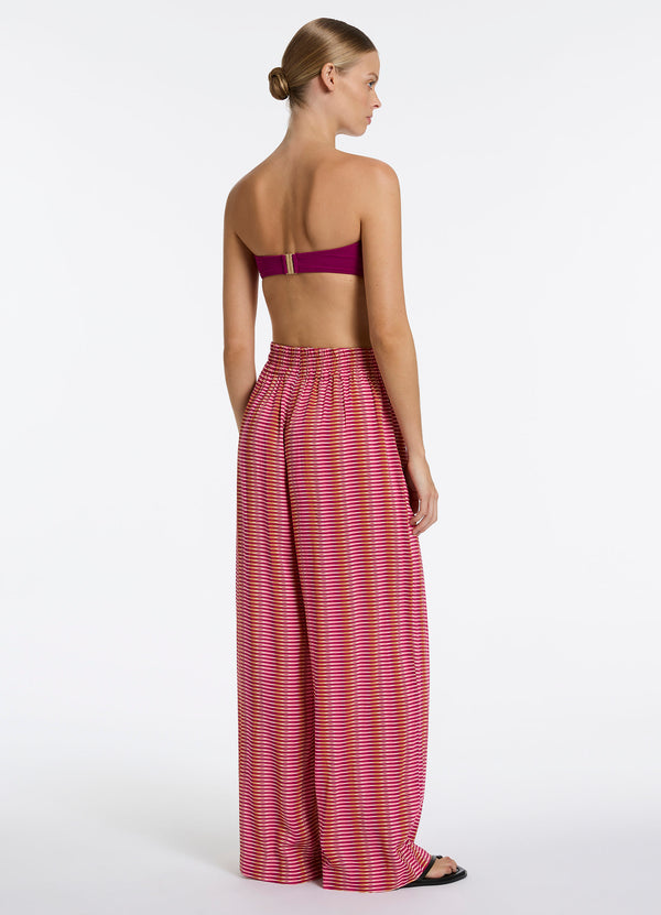 Alessa Wide Leg Pants | Black & Pink Woven Alessa Wide Leg Pants | Black & Pink Woven