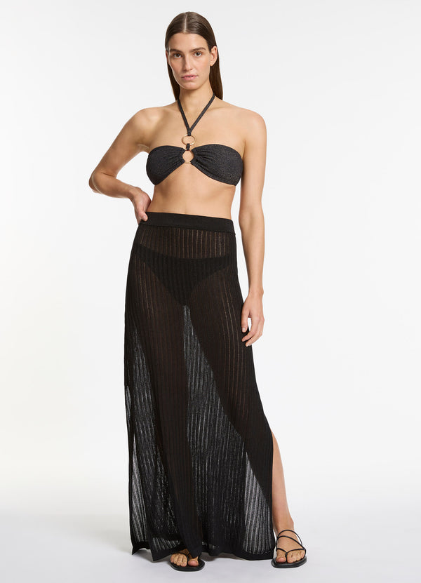 Tirari Nights Knit Maxi Skirt - Black