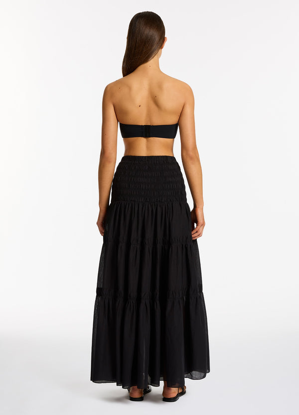 fitted lace wedding dress Elegant Marie Strapless Black Maxi Dress | Lady Black Tie main image 0