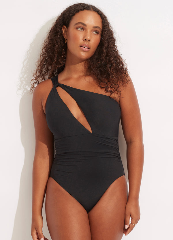 Seafolly Collective One Shoulder One Piece - Black – Seafolly US