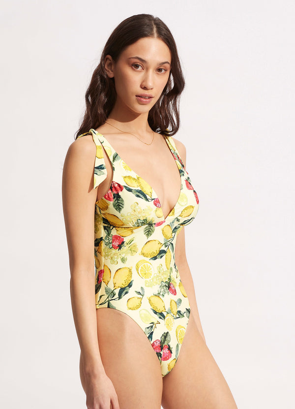 Lemoncello V Neck One Piece - Lemoncello