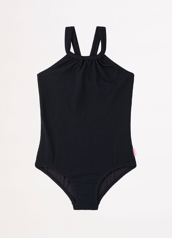 Girls Essential Crossback One Piece - Black