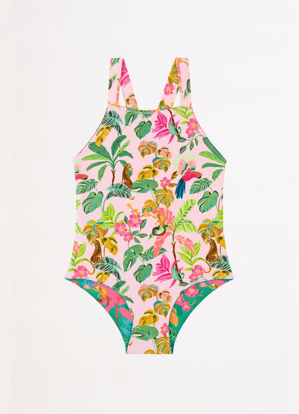 Tropical Dreams Girls Reversible One Piece - Tropical