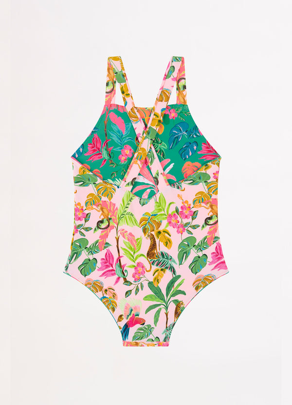 Tropical Dreams Girls Reversible One Piece - Tropical