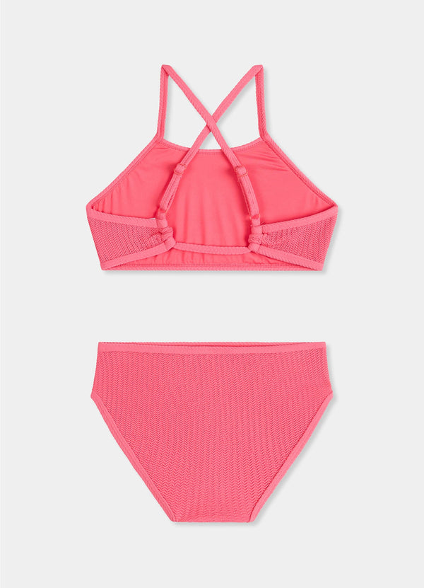 Girls Crossover Back Bikini Set  - Watermelon