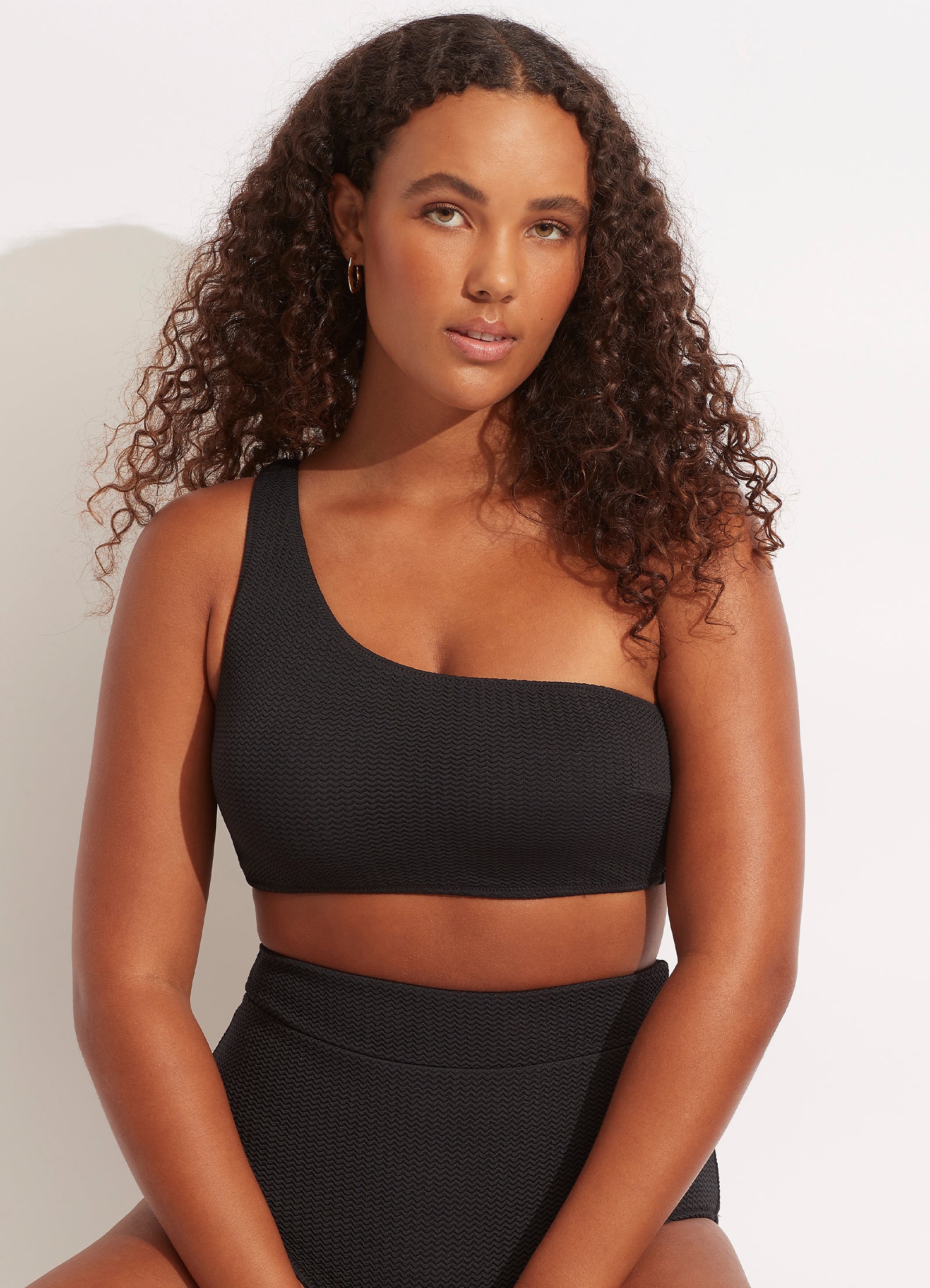 Sea Dive One Shoulder Top - Black – Seafolly US