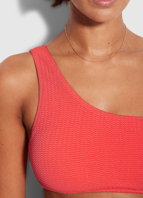 Sea Dive One Shoulder Top - Fiesta Coral