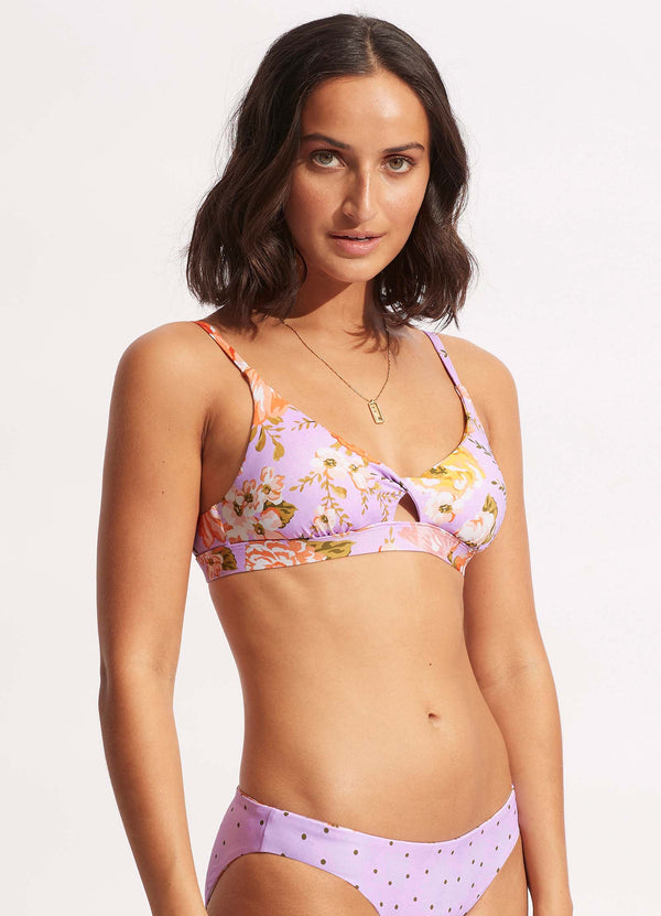 Paradise Garden Twist Front Bralette - Lilac – Seafolly US