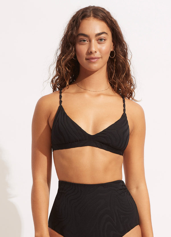 Second Wave FixedTri Bra - Black