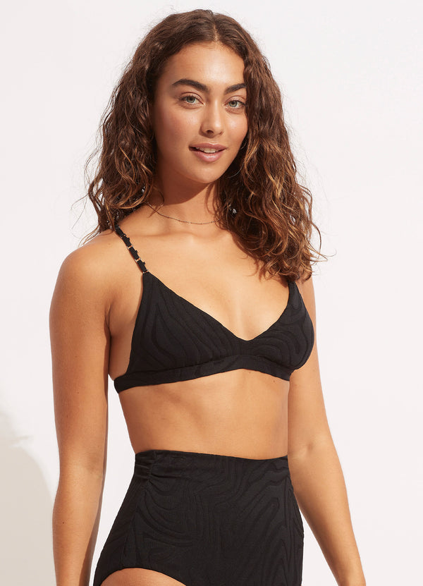 Second Wave FixedTri Bra - Black