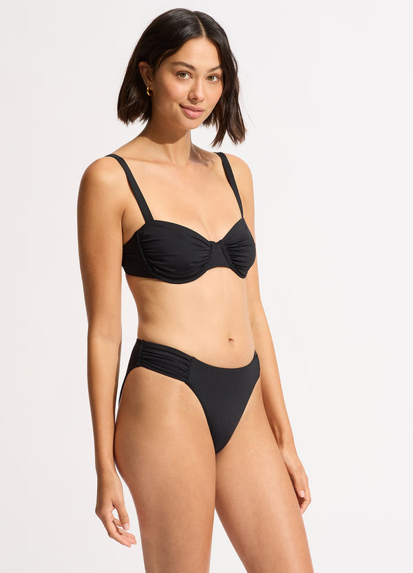 Seafolly Collective Ruched Underwire Bikini Top - Black