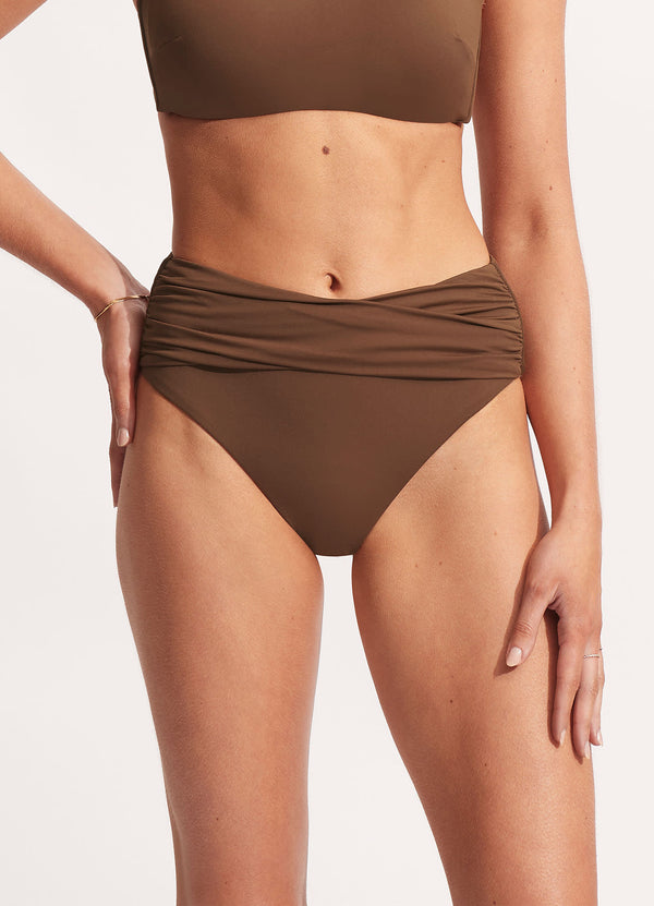 Seafolly Collective High Waist Wrap Front Pant - Tiramisu