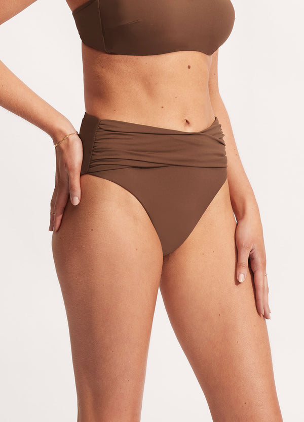 Seafolly Collective High Waist Wrap Front Pant - Tiramisu