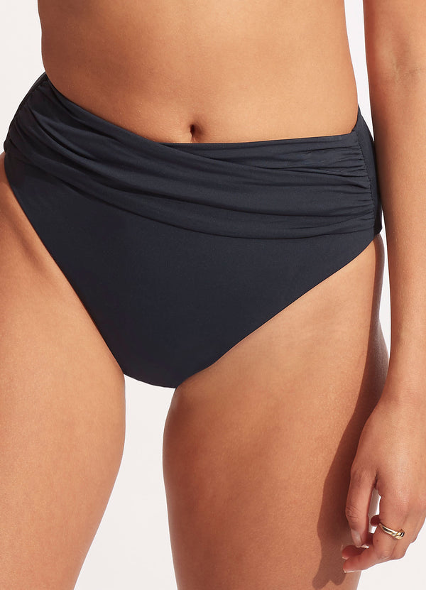 Seafolly Collective High Waist Wrap Front Pant - True Navy