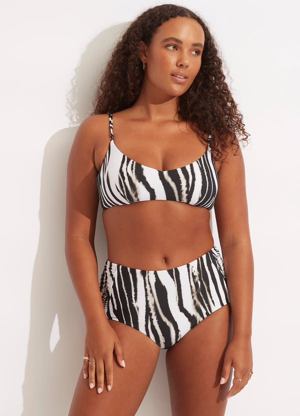 Shape Black Ruched Side High Rise Swimsuit