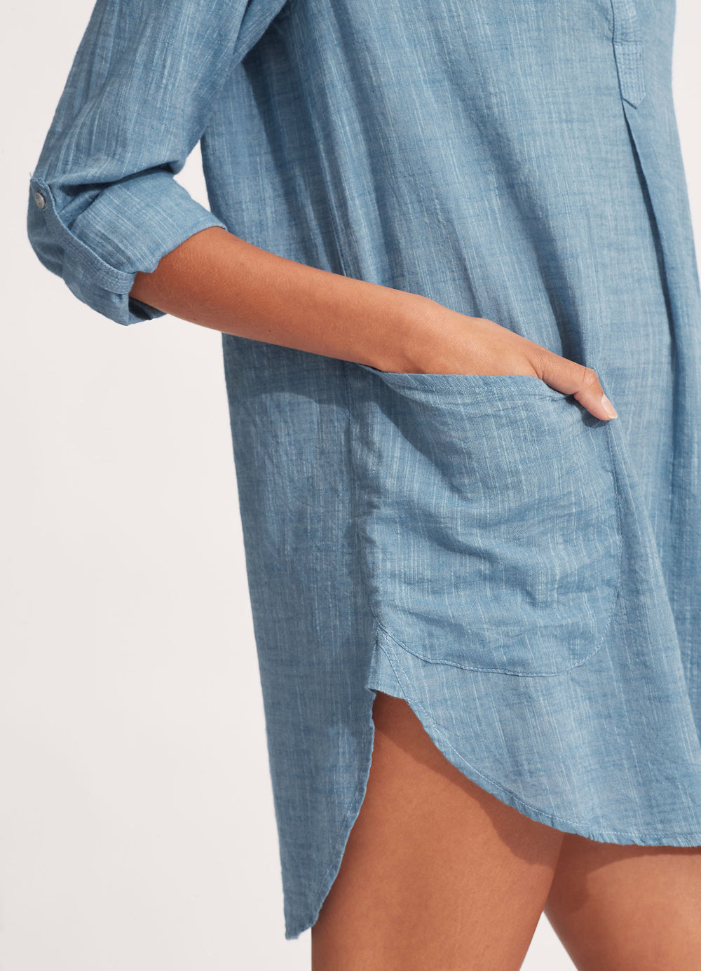 Boyfriend Beach Shirt Chambray Seafolly US