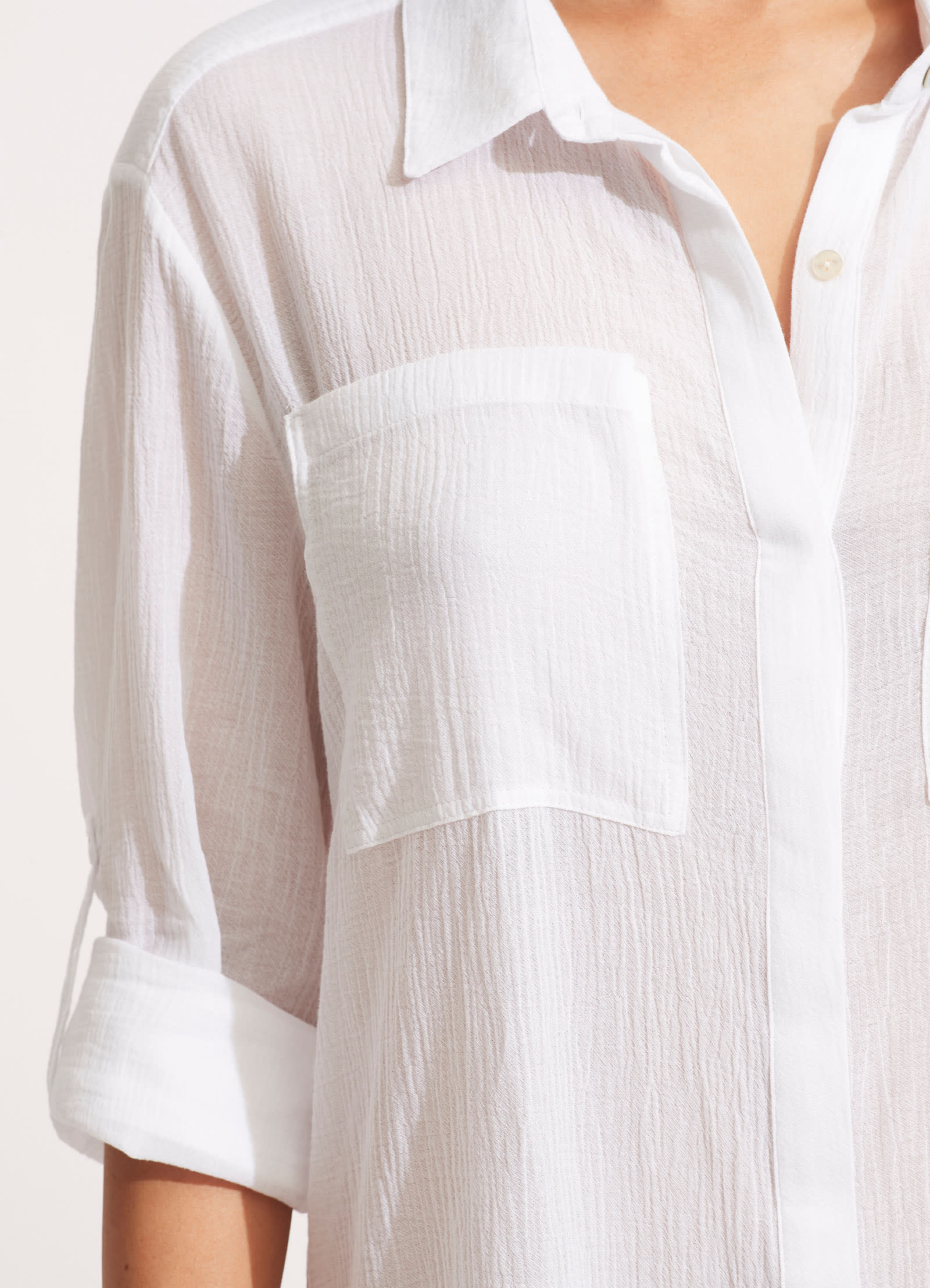 Crinkle Twill Beach Shirt - White – Seafolly US