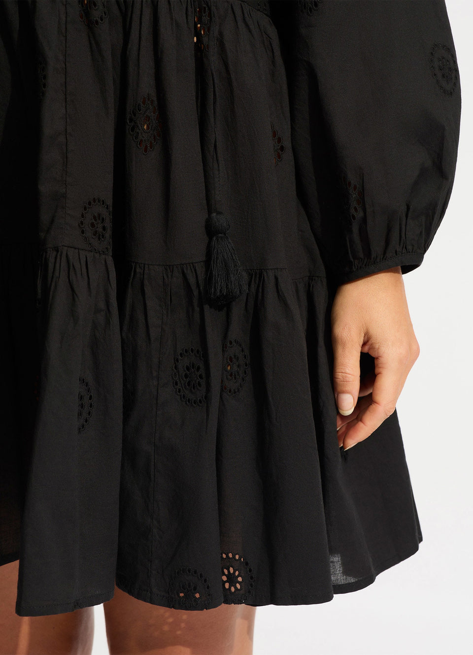 Embroidery Tiered Dress - Black  Seafolly US