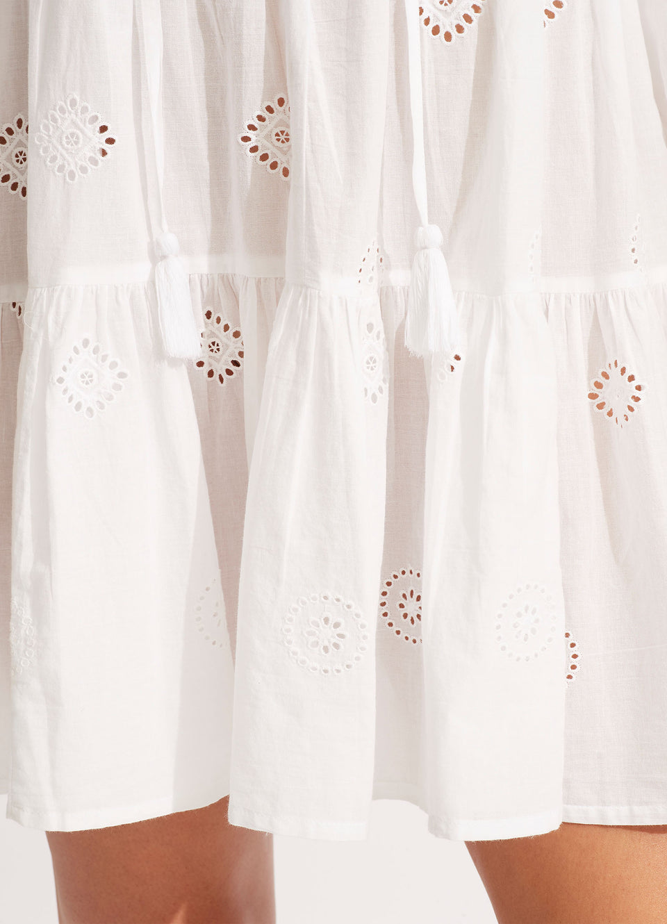 Embroidery Tiered Dress - White Seafolly US Embroidery Tiered Dress - White Seafolly US