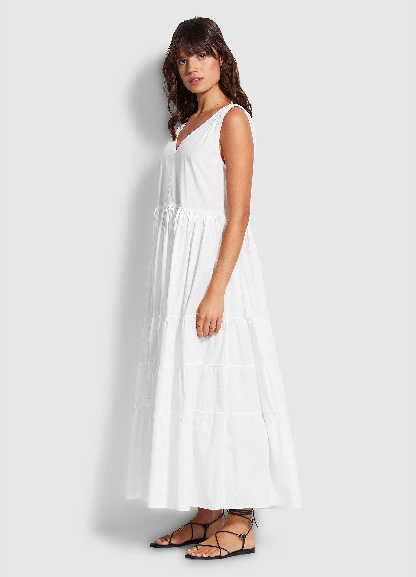 White cotton outlet poplin dress