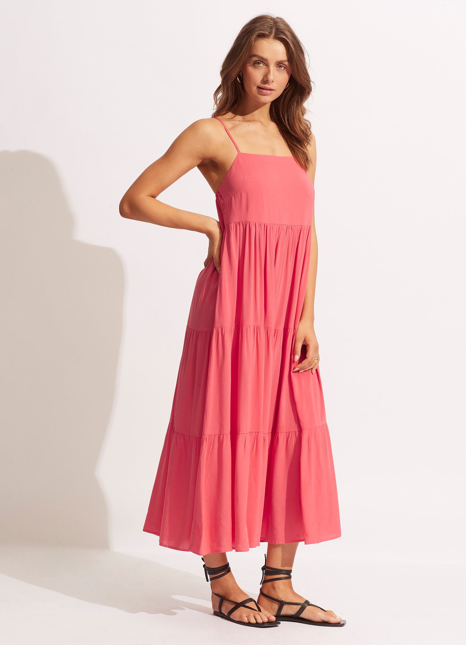 Weekend Tier Dress - Sun Kissed Coral – Seafolly US