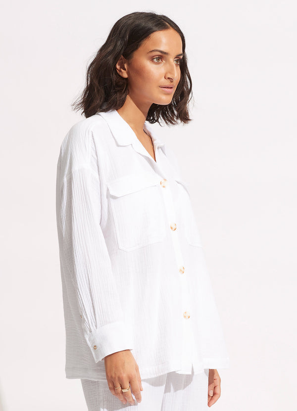 Harvest  Shirt Jacket - White