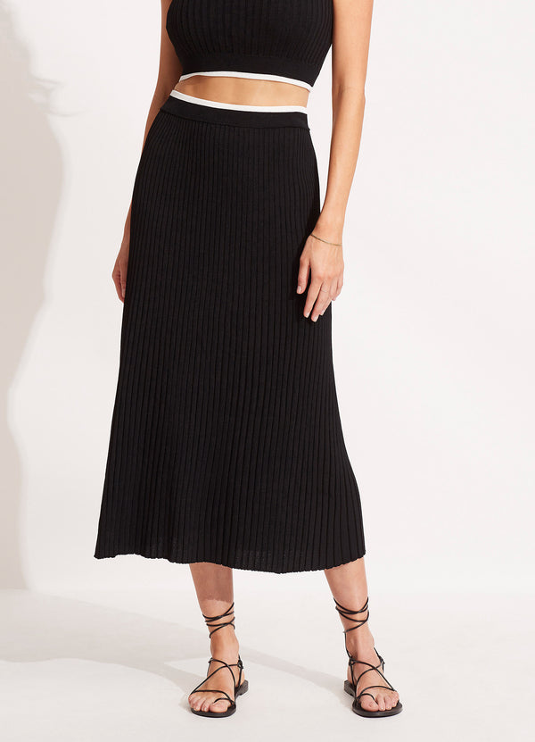 Coral Knit Skirt - Black