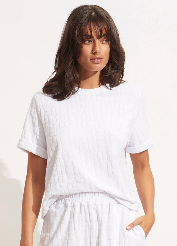 Capri Terry Tee - White