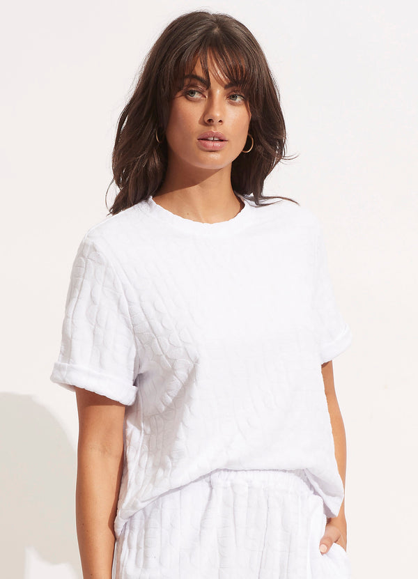 Capri Terry Tee - White