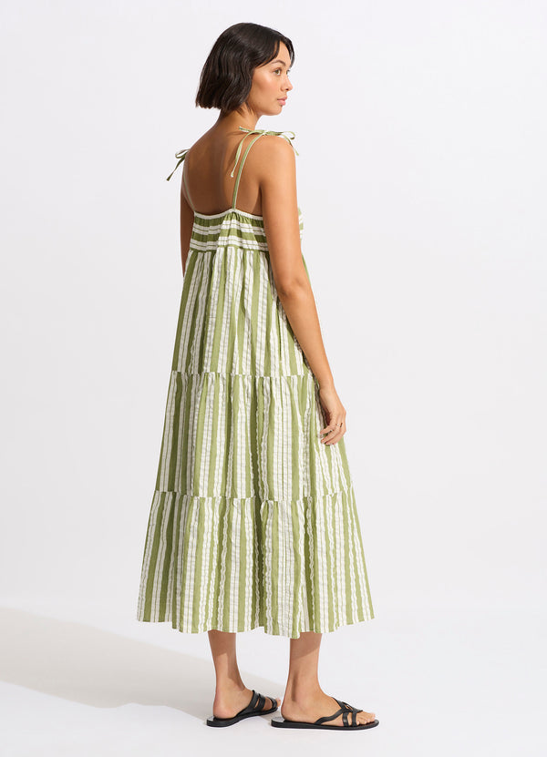 Cabana Tier Maxi - Olive Green