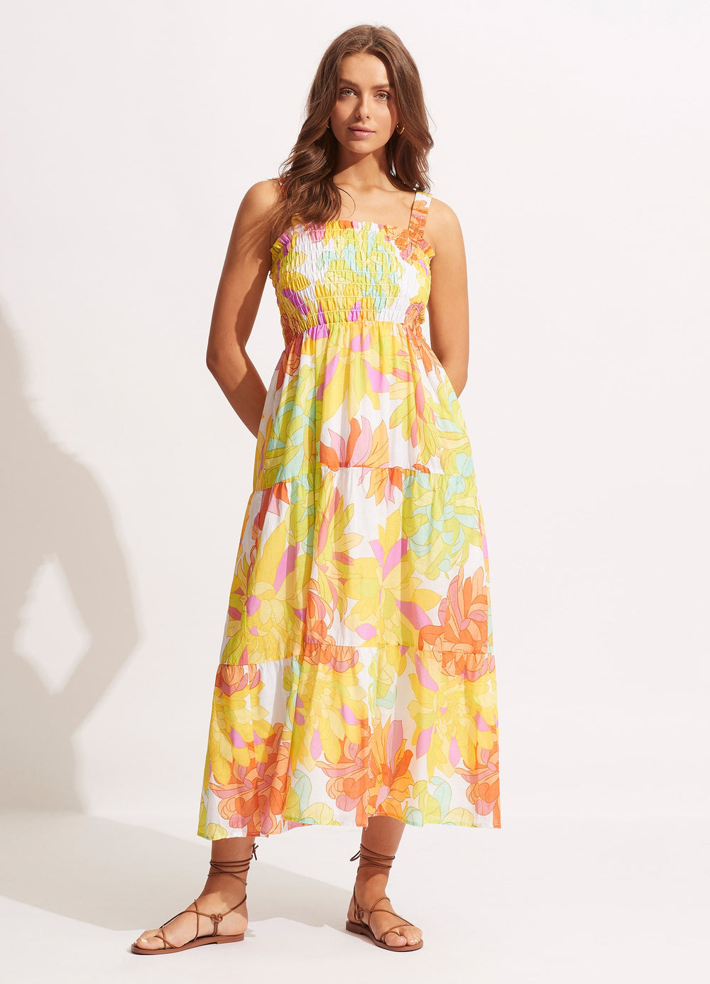 Palm Springs Midi Dress Lime Light Seafolly US