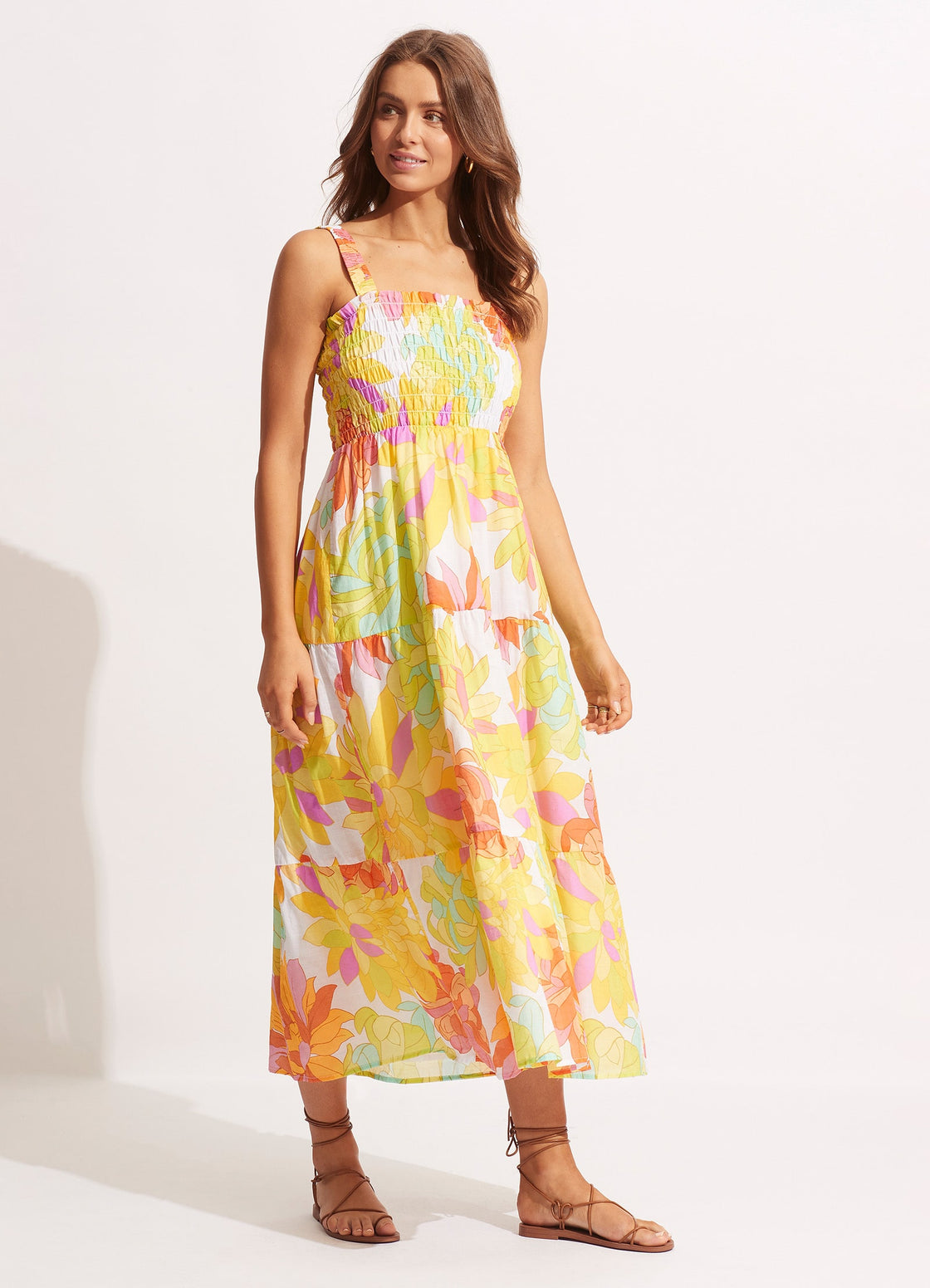 Palm Springs Midi Dress Lime Light Seafolly US