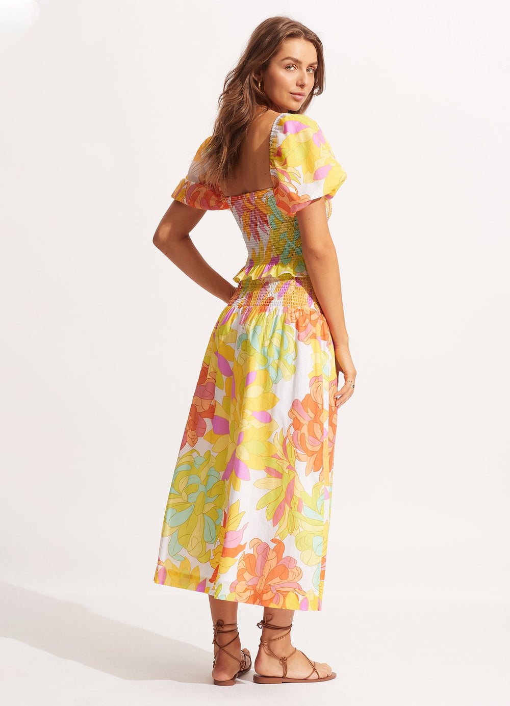 Palm Springs Shirring Skirt Lime Light Seafolly US