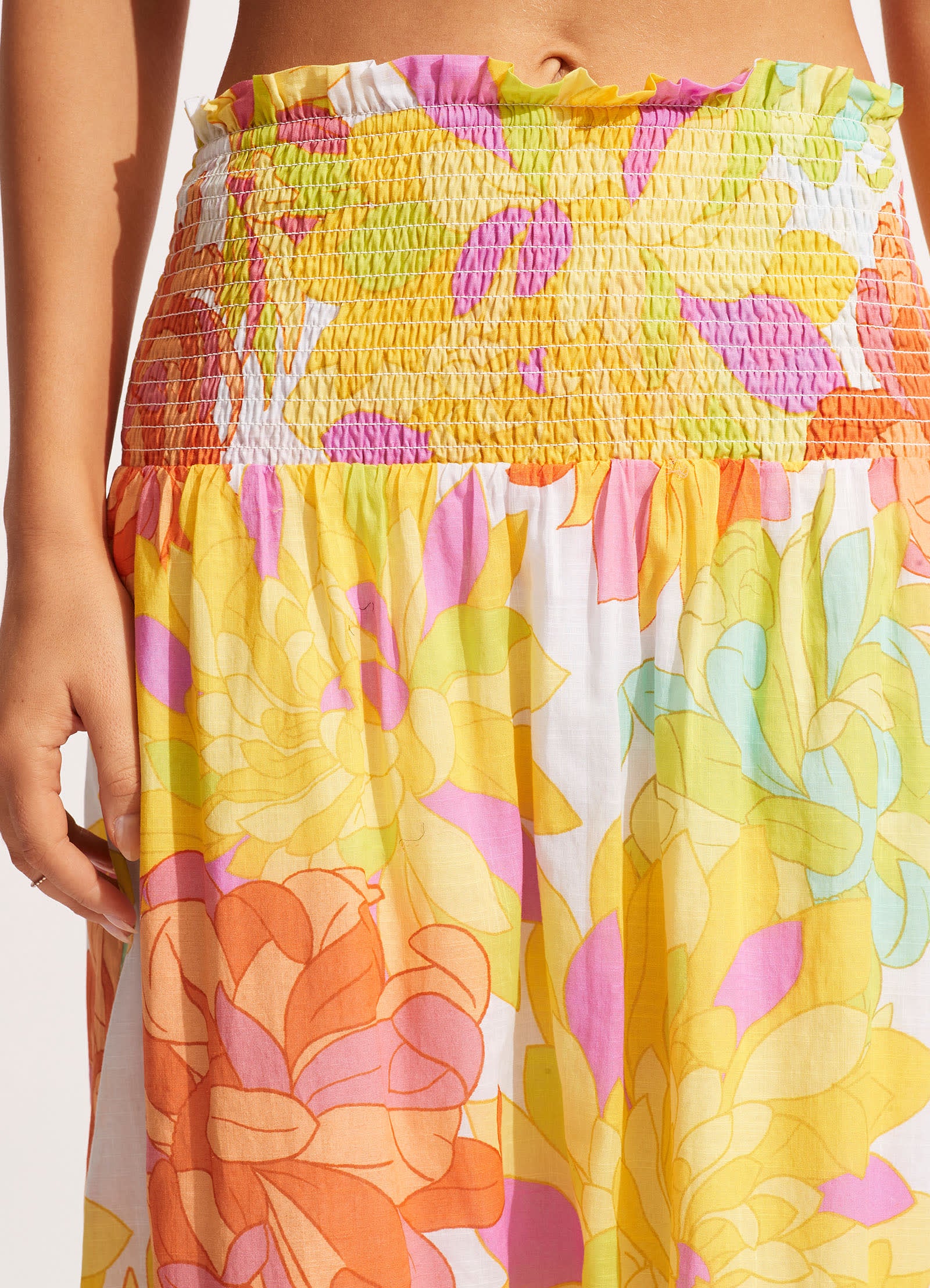 Palm Springs Shirring Skirt - Lime Light – Seafolly US