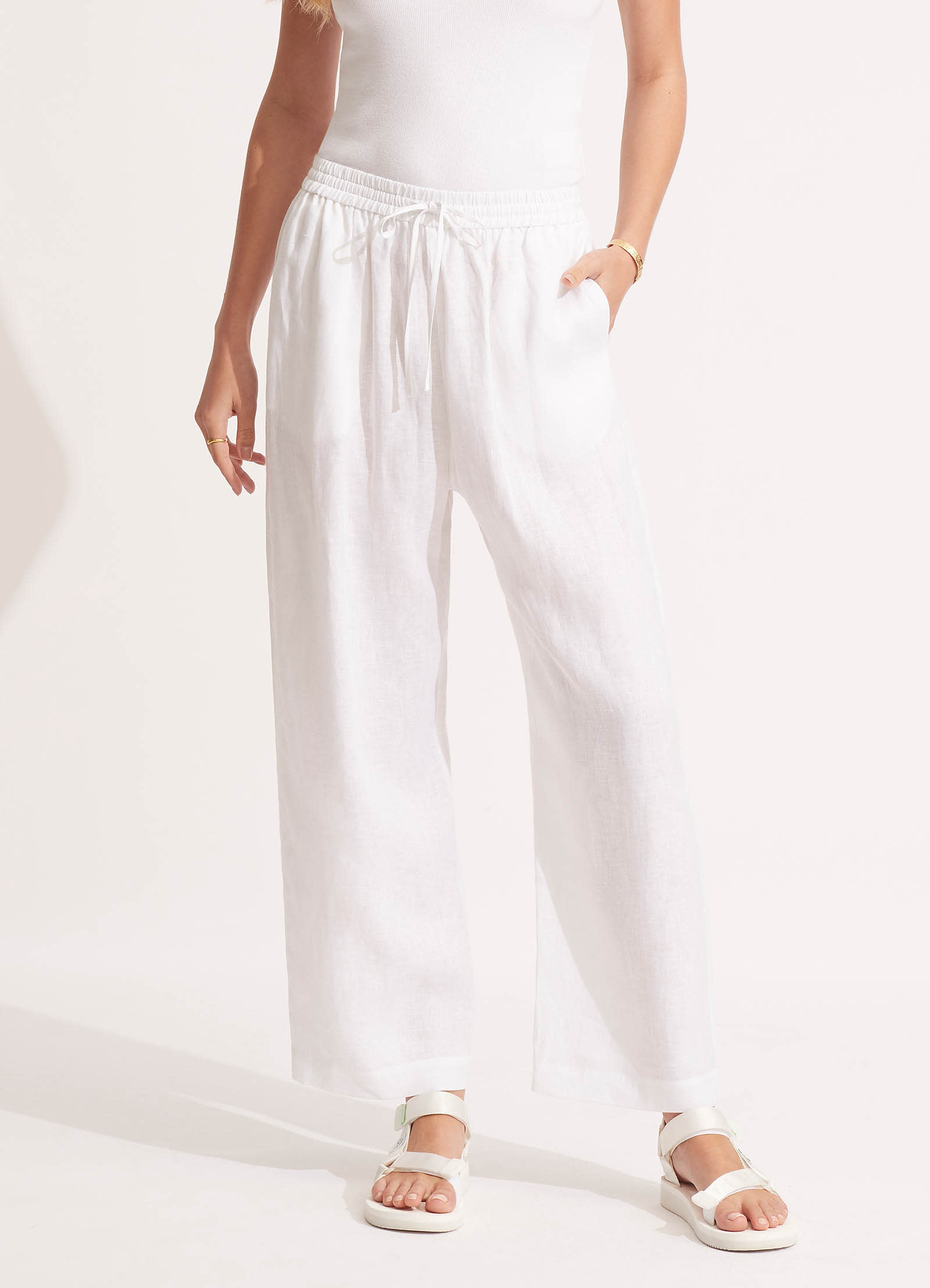 Paper Bag High-Waisted Linen Pants - with Elastic Waist and Belt – 3HLinen  Australia