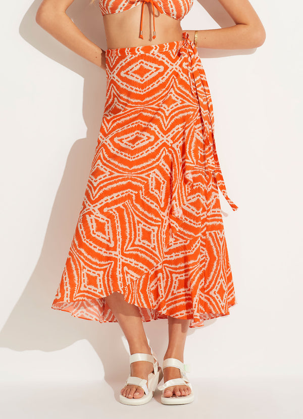 Zanzibar Wrap Skirt - Mandarin